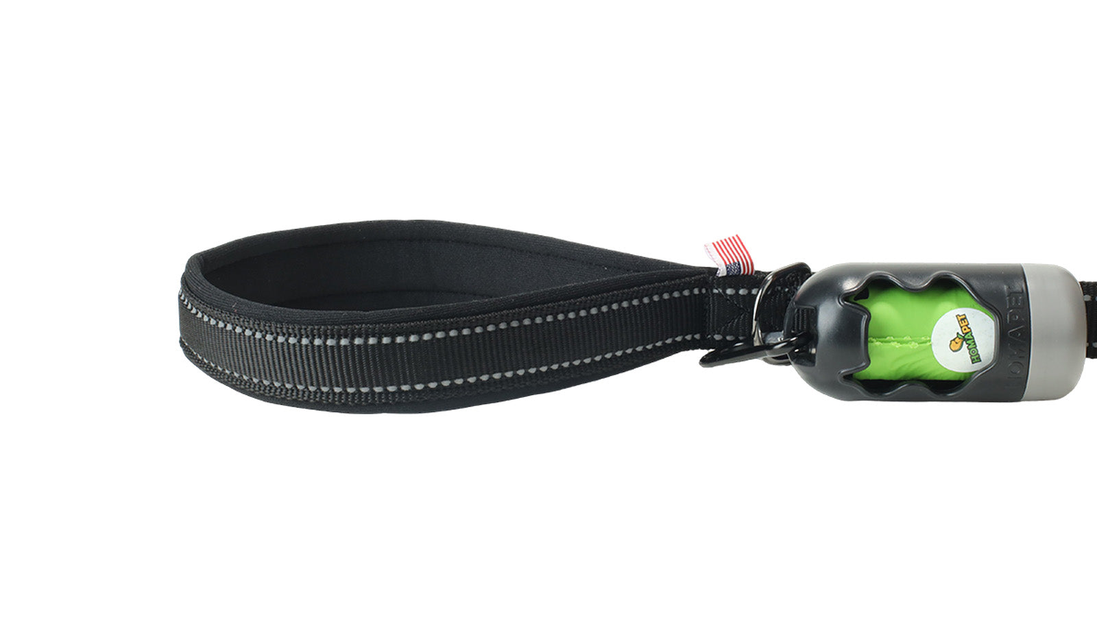 Black Nylon Adjustable Bungee Dog Leash