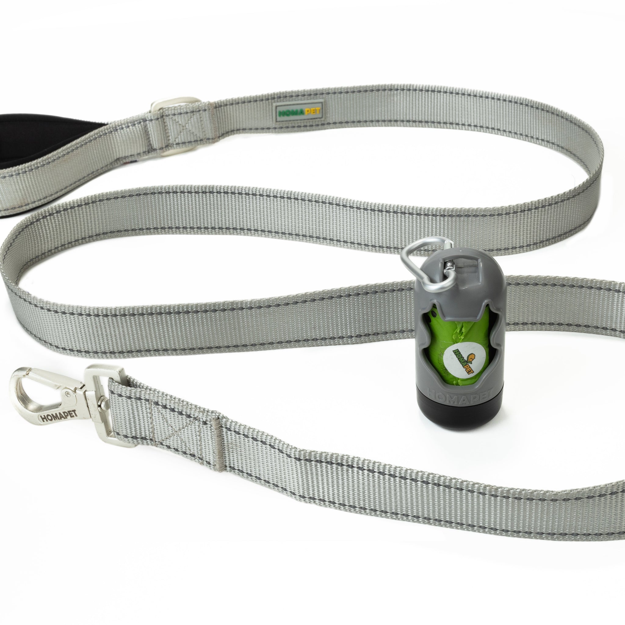 Light Grey Flat Nylon Dog Leash