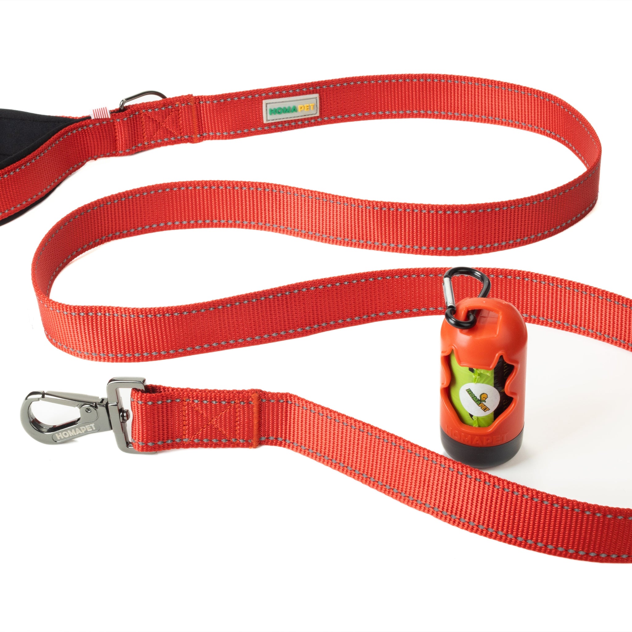Red Flat Nylon Dog Leash