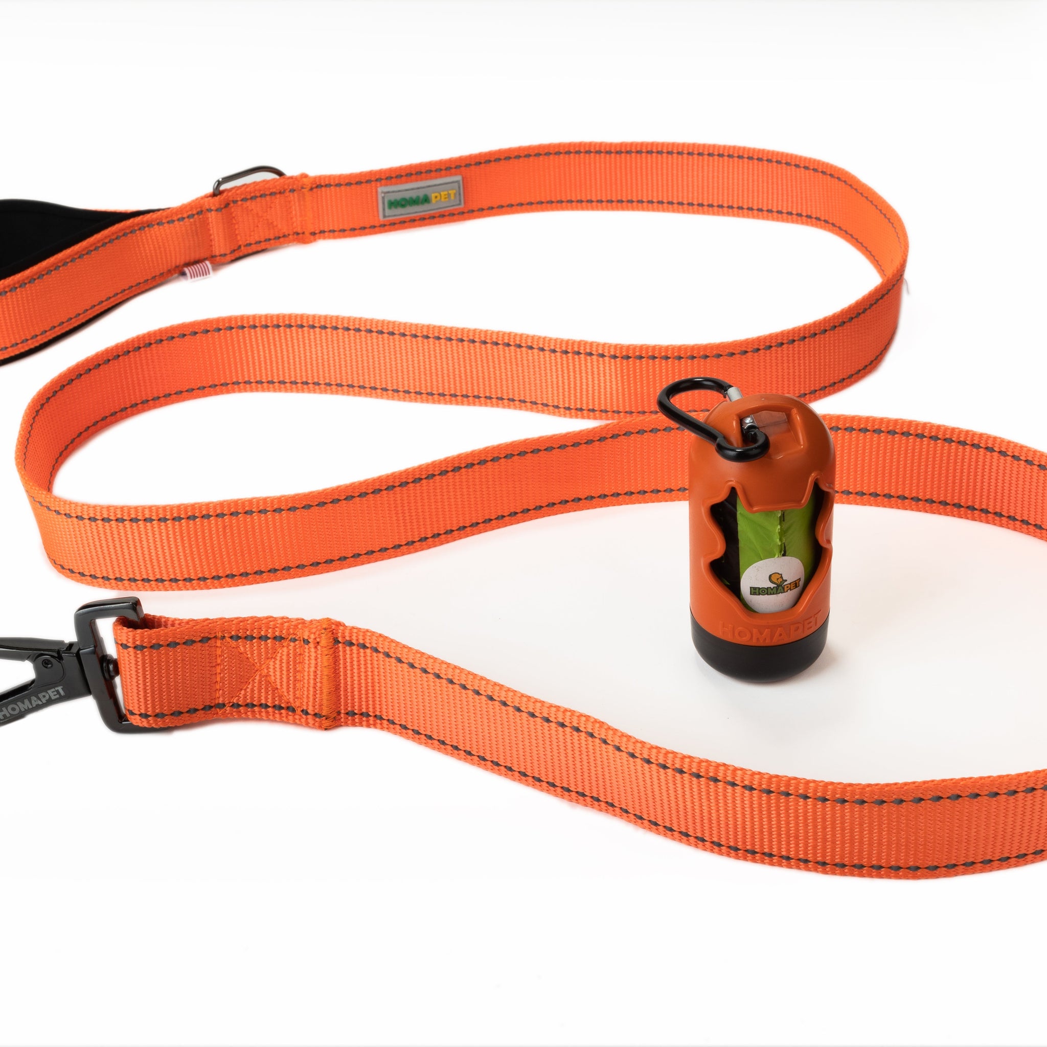 F Orange Flat Nylon Dog Leash