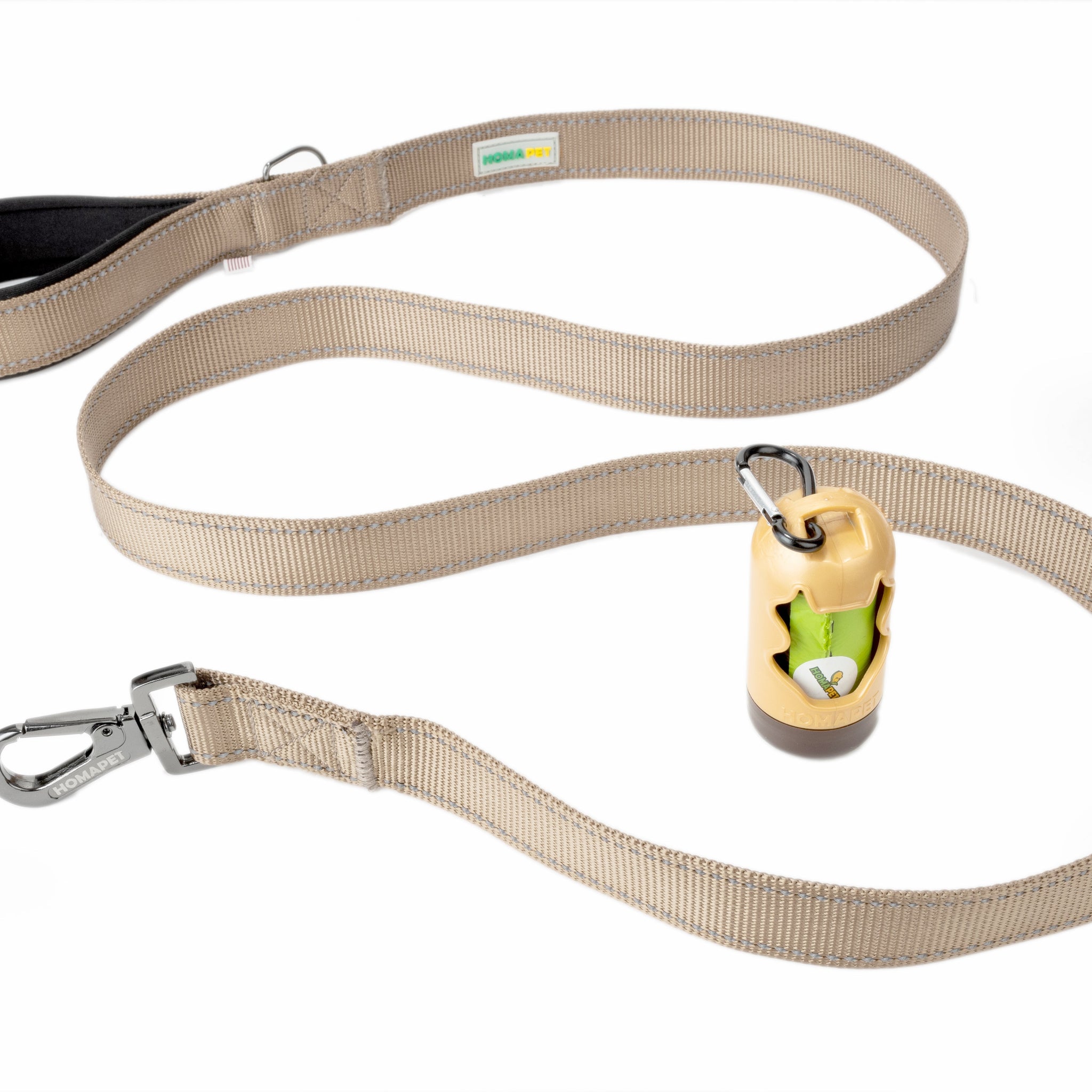 Ivory Flat Nylon Dog Leash
