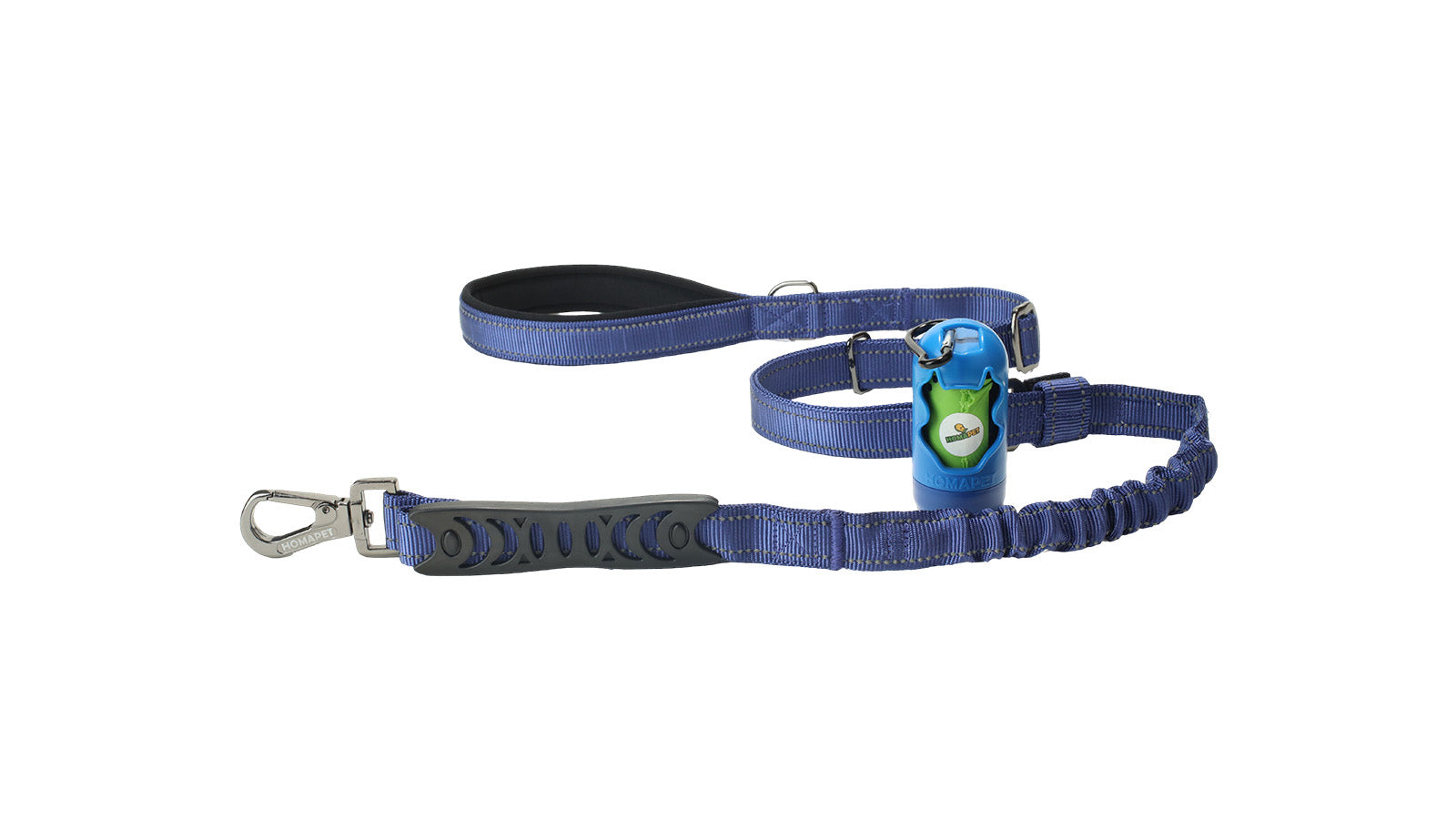 Sodalite Blue Nylon Adjustable Bungee Dog Leash